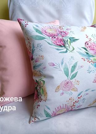 Набір декоративних наволочок 40*40 з квітами для декора