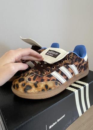 Кроссовки adidas samba x wales bonner leopard brown5 фото