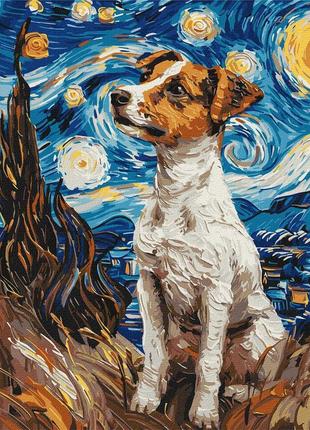 Картина за номерами чарівний джек рассел 40 х 50 ідейка kho6596