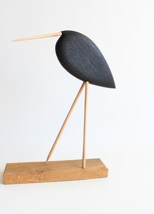 Птичка декоративная из натурального дерева ручной работы (1047).