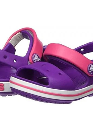 Crocs крокс детские босоножки сандалии bayaband sandal amethyst paradise pink