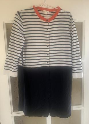 Кофта летняя длинная сочетание трикотажа и шелка натуральная