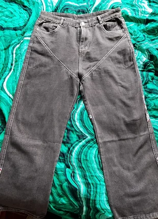 (904) джинсы y2k harajuku панк оверсайз графическая вышивка мешковатые джинсы