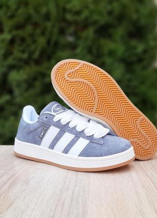 Adidas campus серые с белым кроссовки мужские адидас кампус топ качество осенние весенние летние демисезонные замшевые4 фото
