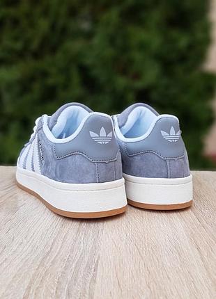 Adidas campus серые с белым кроссовки мужские адидас кампус топ качество осенние весенние летние демисезонные замшевые6 фото