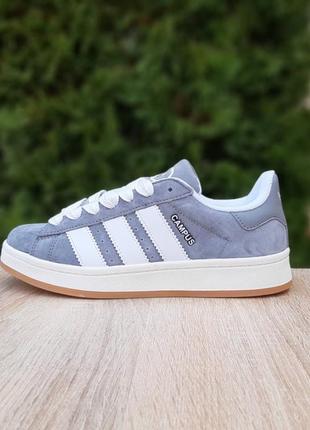 Adidas campus серые с белым кроссовки мужские адидас кампус топ качество осенние весенние летние демисезонные замшевые8 фото