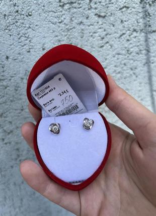 Серебряные серьги пусеты