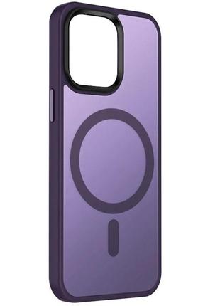 Противоударный матовый чехол на iphone 15 plus темно-фиолетовый / чехол на айфон 15 плюс