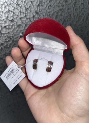 Серебряные серьги в этно стиле