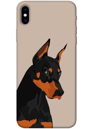 Чохол із принтом на айфон ікс ес макс doberman / чохол із принтом на iphone xs max