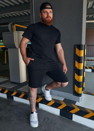 Хаки спортивный костюм мужской футболка шорты2 фото