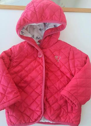 Стеганая куртка розового цвета 18-24 месяца