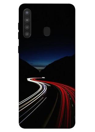 Чехол с принтом на самсунг галакси а21 красно-белая дорога / чехол с принтом на samsung galaxy a21