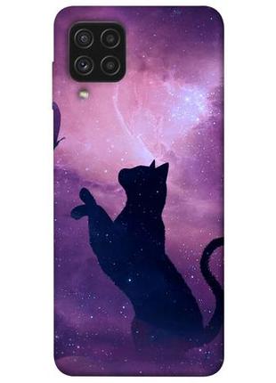 Чохол із принтом на samsung галаксі а22 кіт і метелик / чохол із принтом на samsung galaxy a22 4g