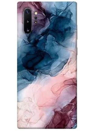 Чехол с принтом на самсунг галакси ноут 10 плюс розово-голубые разводы / чехол с принтом на samsung galaxy