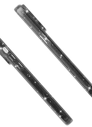 Чехол на iphone 12 pro max черный с блёстками блестящий с магсейф magsafe на телефон айфон 12 про макс 4