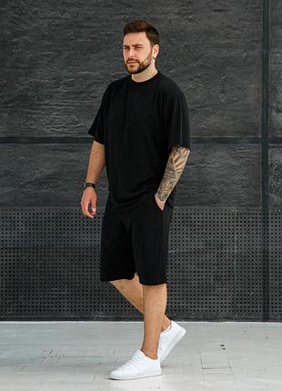 Красный спортивный костюм мужской оверсайз футболка шорты