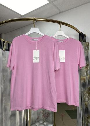 Женская розовая футболка zara