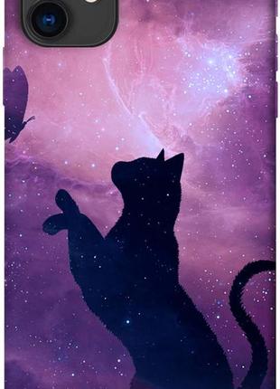 Чехол с принтом на айфон 11 кот и бабочка / чехол с принтом на iphone 11
