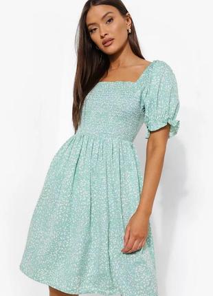 Бірюзова сукня в принт boohoo, uk 16