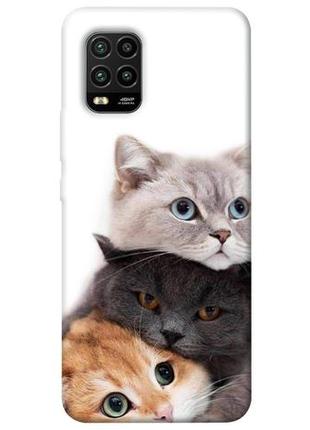 Чехол с принтом на ксиоми ми 10 лайт три кота / чехол с принтом на xiaomi mi 10 lite
