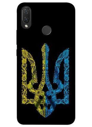 Чехол с принтом на хуавей п смарт плюс жовтоблакитний герб / чехол с принтом на huawei p smart plus