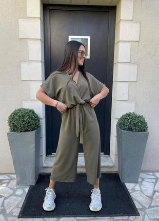 Женский стильный базовый комбинезон