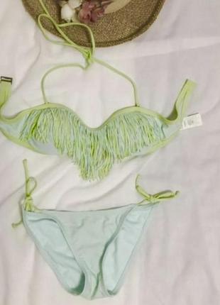 Hollister чудовий роздільний салатовий купальник як новий
