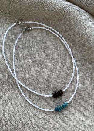 Чокер из бисера и натуральных камней