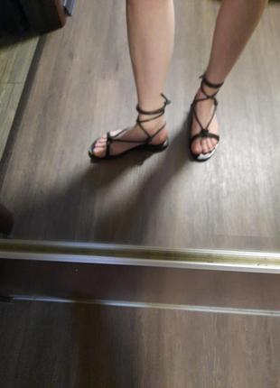Классные босоножки h&m кожа!5 фото