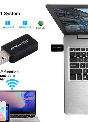 Usb-адаптер wi-fi fenvi 1300mbps для ноутбуків пк dual band 2.4g 5g2 фото