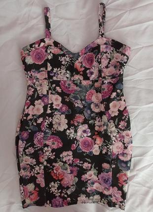 Сукня жіноча великий розмір квіти коротка2 фото