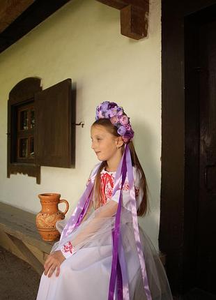 Вишита сукня для дівчинки біле "грація" 4