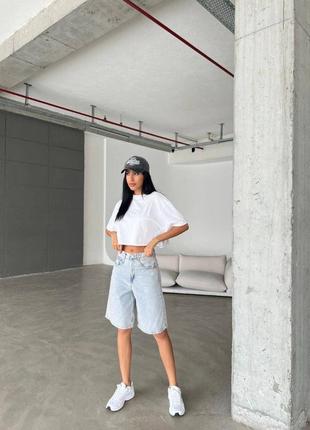 Джинсовые шорты-бермуды