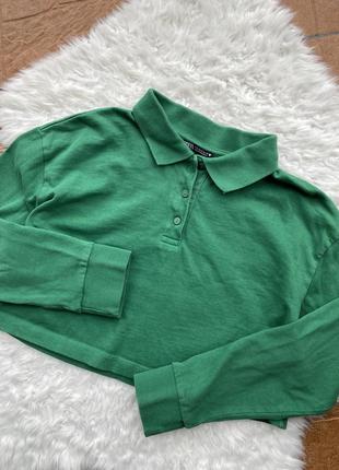 Вкорочена кофта кроп топ світшот поло zara