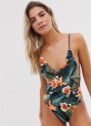 Відрядний, залитий, суцільний купальник pull & bear