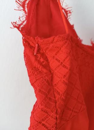 Боді майка блуза мереживне червоне базове класичне4 фото