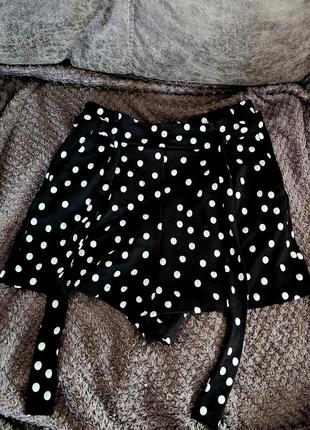 Шорты юбка летние горох pull & bear