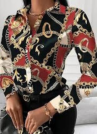 Блуза с принтом цепи