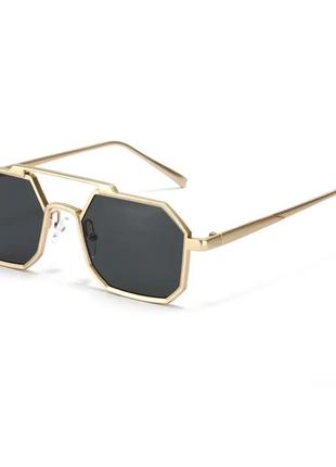 Тренд стильні жіночі чорні сонцезахисні окуляри металева оправа сонячні очки антиблик2 фото