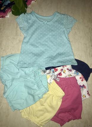 Летний костюм песочник george футболка шорти лосины капри боболи на новорожденную девочку 1-2-3-4 мес8 фото