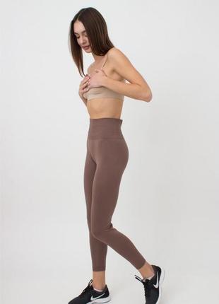 Леггинсы женские бесшовные спортивные из микрофибры giulia leggings 2 коричневый s/m