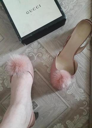 Gucci ексклюзив оригінал туфлі з норкою