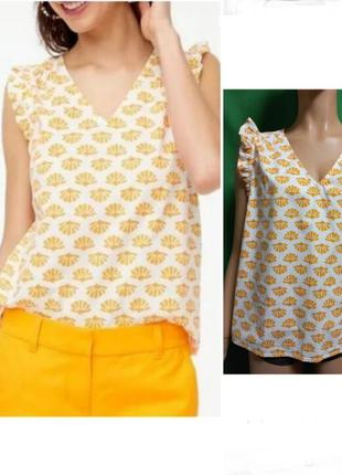 Блуза топ из плотного хлопка с принтом ракушки  j. crew