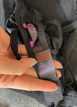 Черный пеньюар с рюшами