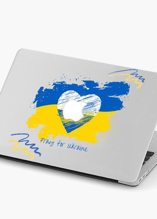 Чехол пластиковый для apple macbook pro / air мир для украины макбук про case hard cover поликарбоната, pro 14.2 a2442, патриотическая, чехол, защел…