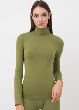 Водолазка жіноча безшовна giulia dolcevita manica lunga оливковий s/m