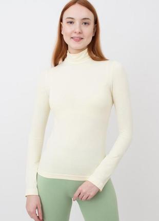 Водолазка жіноча безшовна з короткою горловиною giulia long sleeve neck світло-жовтий s/m