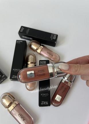 Блиск для губ kiko milano 3d hydra lipgloss. блиск для губ кіко 19 cachemere