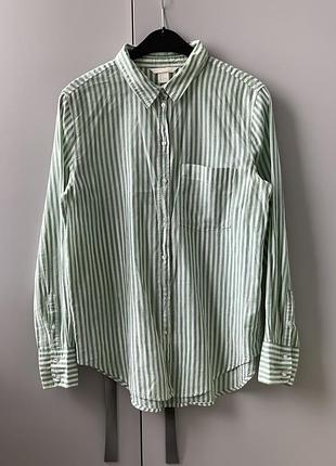 Удлиненная рубашка в полоску оверсайз